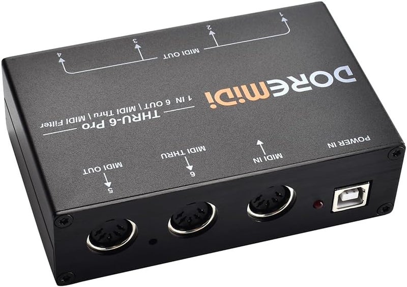 DOREMiDi MIDI THRU-6 Pro Box MIDI Splitter + Filter Be Used To Convert 1 MIDI Input Into 6 MIDI Outputs + USB MIDI Output - Image 2